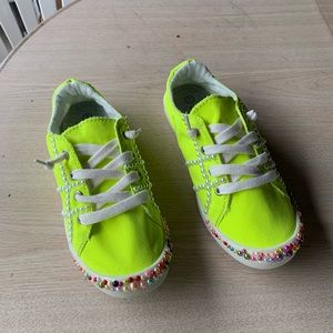 Neon green shoes